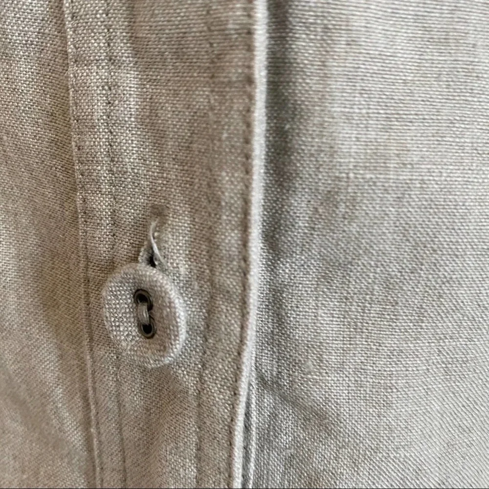 Eileen Fisher tan linen top buttons, 3/4 sleeve Medium - Picture 3 of 7